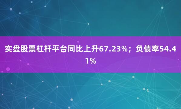 实盘股票杠杆平台同比上升67.23%；负债率54.41%